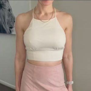 Zara lace up back crop top